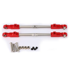 Aluminum Alloy Adjustable Turnbuckle Tie Rod Steering Link with Aluminum Ends for Arrma 1/8 Kraton/Notorious 6S BLX (Red)