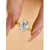 RODIFFY 4.0CT Pear Cut Engagement Ring Set,18K Yellow Gold Plated