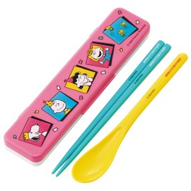 Skater CCS3SAAG-A Adult Bento Box, Antibacterial, Chopsticks, Spoon Combo Set, 7.1 inches (18 cm), Quiet, Made in Japan, Snoopy 75th Anniversary