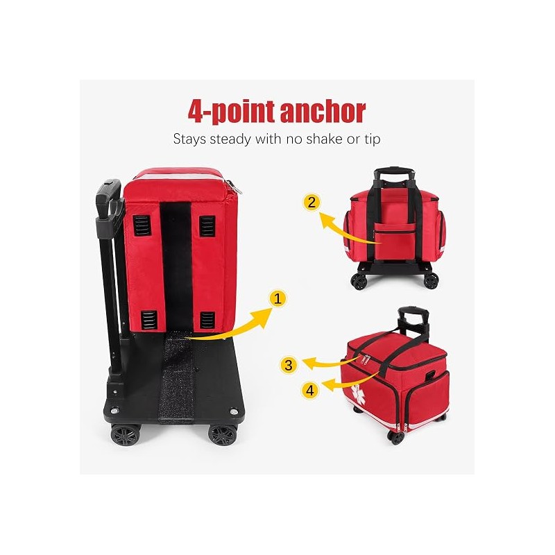 Medical Bag Rolling Roller Bag Trolley Duffel Nurses EMT CNA
