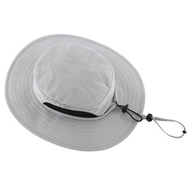 Connectyle Kids UPF 50+ Sun Protection Cap Boys Fishing Safari Hat Kids Adjustable Sun Hat Wide Brim Bucket Hat Light Grey