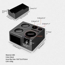 Espresso Knock Box,Espresso Tamping Station Organizer,Machine Accessories Coffee Tamper Station Holder for 58mm 54mm 51mm Coffee Tools Organzier(Black)