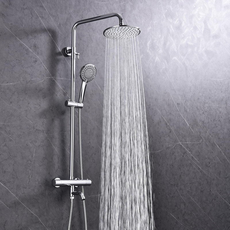 Dawot Shower Faucet Set 8" Round Rain Shower Head with