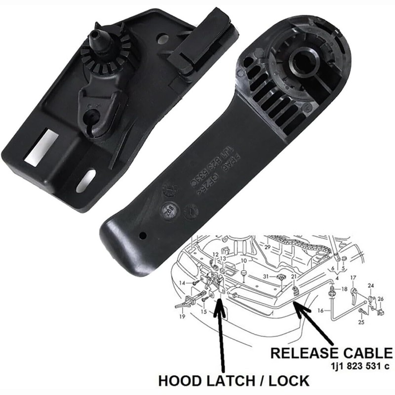 Bohaner Bonnet Handle Release + Lever Bonnet Handle Release Holder