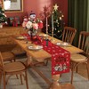 Christmas Gnomes Table Runner Red Snowflake Winter Decorations Glitter Xmas