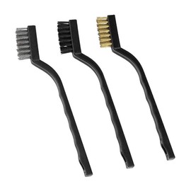 Samcos Wire Brush, Set of 3, Brass, Stainless Steel, Nylon, Metal Brush, Rust Removal, Cleaning Supplies, With Holes