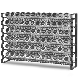 Wall Mounted 6 Tier Spice Rack Organizer 72 Glass Jars Kitchen Cabinet Seasoning Storage SolutionStyle: 6 Tier-72 Empty Glass Jars