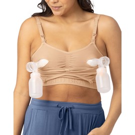 Kindred Bravely Sublime Pumping Bra Hands Free | Nursing and Pumping Bra in One | Wearable Breast Pump Bra (Beige, XX-Large)