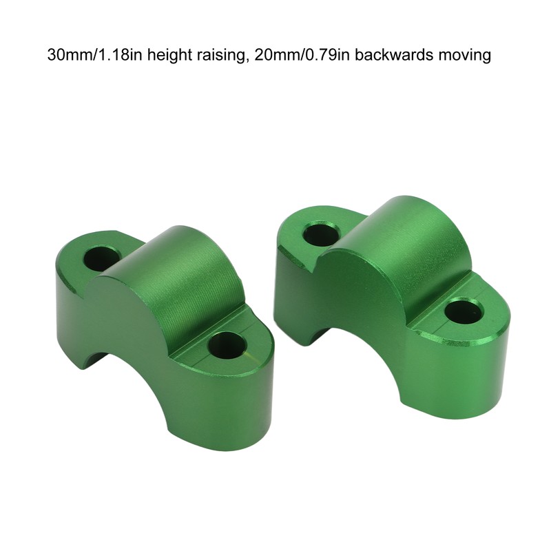 Pair Motorcycle Handlebar Clamp Riser 30mm Height CNC Aluminum Alloy