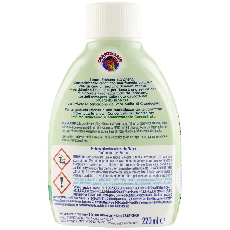 Chanteclair Liquido Profuma Biancheria I Concentrati, Muschio Bianco, 220 ml