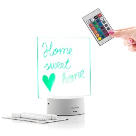 InnovaGoods® Message Board, Whiteboard with LED Light with Multicoloured 5 Lighting Modes, Whiteboard Including Remote Control and Accessories, Ideal for Office, Telework and Bedroom
