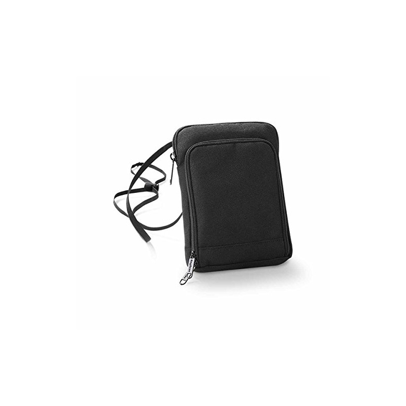 BagBase Bg047Blac Travel Wallet Black Bg047 - Black, Medium