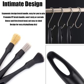 Adifare 3pcs Car Detailing Brushes Set Soft Auto Detailing Brush Kit Interchangeable Different Sized Car Detail Cleaning Tool Reusable Car Detailing Brush for Car Interior Exterior Wheels