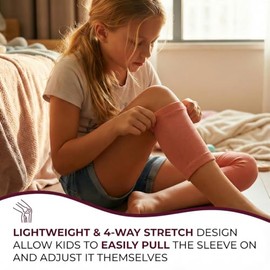 Kids Knee Brace Compression Sleeves (2 Pack) – Breathable Youth Knee Support for Boys & Girls – Non-Slip Knee Pads for Basketball, Soccer, Volleyball,