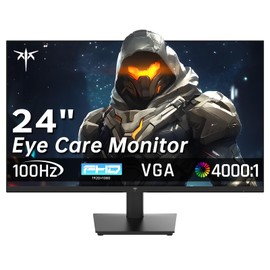 KTC 24 Inch FHD 1080P 100Hz Computer Monitor, VA Panel FreeSync PC Gaming Monitor, HDMI VGA Ports, HDR, 4000：1 Contrast, LowBlue Mode, Ergonomic Tilt Eye Care for Home Office