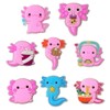 12PCS Glow in the Dark Axolotl Shoe Charms, Cute Kawaii