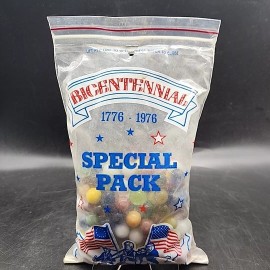 Champion Agate Company Vintage 1776-1976 BICENTENNIAL MARBLES  by Champion Agate Co of WV 2 lb+ Bag