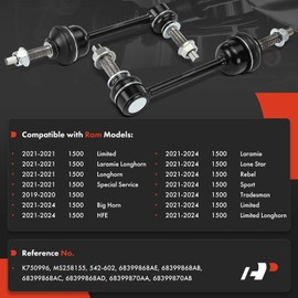A-Premium 2 x Front Sway Bar Links Stabilizer Bar Links, Compatible with Ram 1500 2019 2020 2021 2022 2023 2024