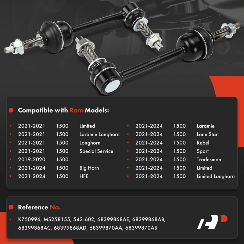 A-Premium 2 x Front Sway Bar Links Stabilizer Bar Links,