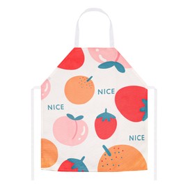 TOPWAYS Kids Aprons, Cute Cartoon Kitchen Cooking Baking Apron for Boys and Girls, Children's Apron for Art Painting Gardening (nice fruits)