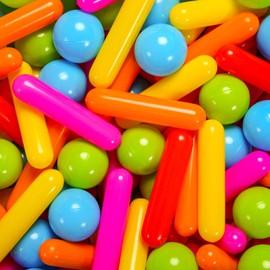 Heopeis Ball Pit Balls and Strips for Ball Pits, 200pcs Cute Plastic Star Toy Balls for Kids, Baby Toddler 1-3 Birthday, Bounce House, Play Tent, Baby Pool Water Toys, Party (Rainbow)