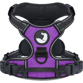 Joytale No Pull Dog Harness for Small Dogs, Reflective Pet Vest with Front Clip, Adjustable Soft Padded Harnesses with Easy Control Handle for Training and Walking, Purple, S