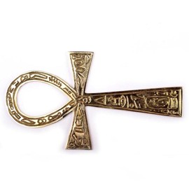 Vrinda® Ancient Egyptian Brass Ankh Wall Art - Handcrafted in India – Hanging Sculpture for Altar, Home Decor - Sacred Symbol (6.3 x 3.5 x 0.47 inches)