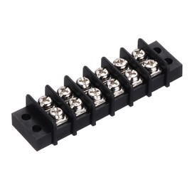 sourcing map Terminal Block 300V 20A Dual Rows 6P Circuit Screw Terminals Barrier Strip PA66 for Wire Connect, 74mm x 21mm x 13mm