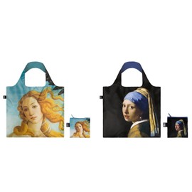 Loqi Bags Reusable Shopping Bags, Set of 2, Vermeer and Botticelli