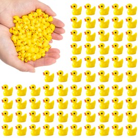 Makorobi 110 Pcs Yellow Mini Ducks Bulk Resin Duck Figurines for Miniature Landscape Garden Aquarium Potted Accessories Home Prank Game Dollhouse Decor Office Decompression