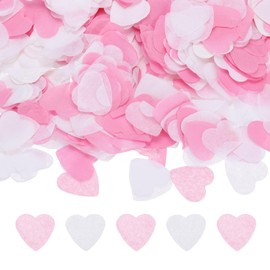 Rebower 3000 Pcs 1 Inch Hearts Paper Confetti Pink & White Tissue Paper Confetti, Colored Tissue Paper Confetti, [for Wedding, Arts Crafts, Valentine's Day]