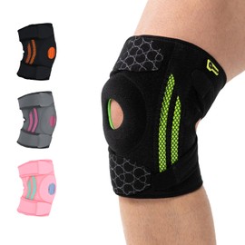 aoFIT Knee Brace (ONE Size:Medium) with Dual Side Stabilizers & Patella Gel Pad 4-way Adjustable Wraparound Straps for Arthritis Acl, Mcl Pain Support and Fast Recovery for Women & Men