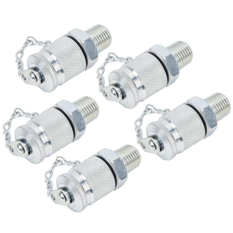 5Pcs Hydraulic Testing Adapter Thread Test Coupling Connectors Pressure Measuring