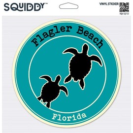 Squiddy Flagler Beach Florida Beach Town - Vinyl Sticker Decal for Phone, Laptop, Water Bottle (2.5" high)