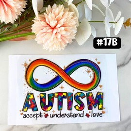 UV DTF DECALS, 4" height, Cup Decals, Cup Stickers, Cup Decor:_#17C - Autism