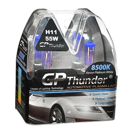 GP Thunder H11 8500K 55W Xenon Plasma White Quartz Glass Bulbs Headlight Headlamp (Ion coating) for Fog Light - High Beam - Low Beam