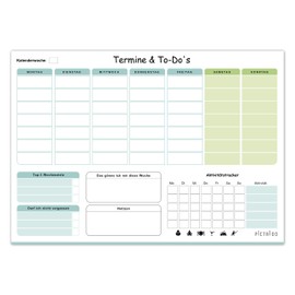 Weekly Planner Pad, 50 Sheets, Includes Activity Tracker, Weekly Goals and Notes, Undated, Practical Organiser and To-Do List, DIN A4