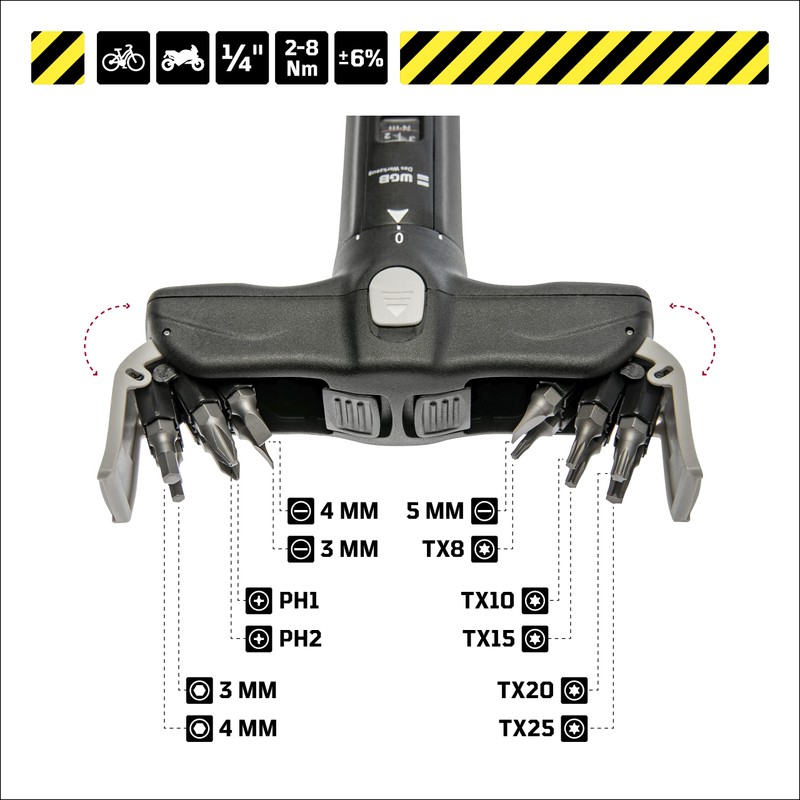 WGB Das Werkzeug Torque Screwdriver with 12 Bits in T-Handle