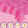 2P Hot Pink Party Plastic Table Cloth,137x274cm Shiny Glitter Hot