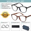 Bifocal Reading Glasses Women Men Round Blue Light Blocking Computer