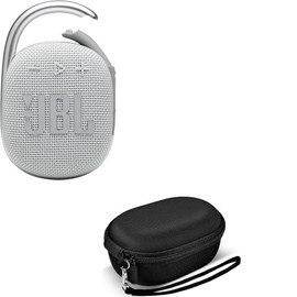 JBL Clip 4 Portable Bluetooth Speaker Bundle with Deluxe CCI Protective Hardshell Case (White)