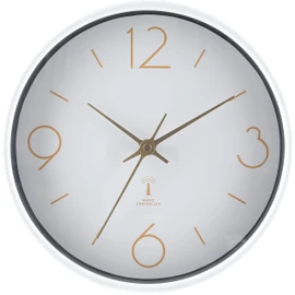Fuji Boeki 28191 Wall Clock, Width 10.0 x Depth 1.8 x Height 10.0 inches (25.5 x 4.5 x 25.5 cm), White Radio Watch, Small
