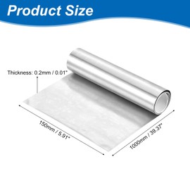 sourcing map 1 Pcs Zinc Sheets, 99.99% High Purity Zinc Plate 0.01"x6"x39"(0.2x150x1000mm) Metal Zinc Foil Zinc Anode Strip for Science Lab Industry DIY Craft