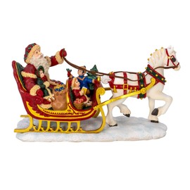 The San Francisco Music Box Company Santa with Children on Horse Sleigh Figurine