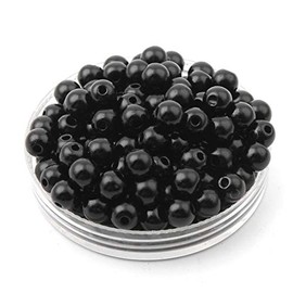 Cultured Pearls, Imitation Pearls, Wax Beads, Pack of 1000, 3 mm, Black, Round, Faux Pearls for Wedding, Party, Decoration, Jewellery, Crafts