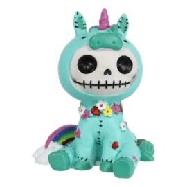 Ebros Small Furrybones Unie The Sky Castle Rainbow Unicorn Skeleton Figurine