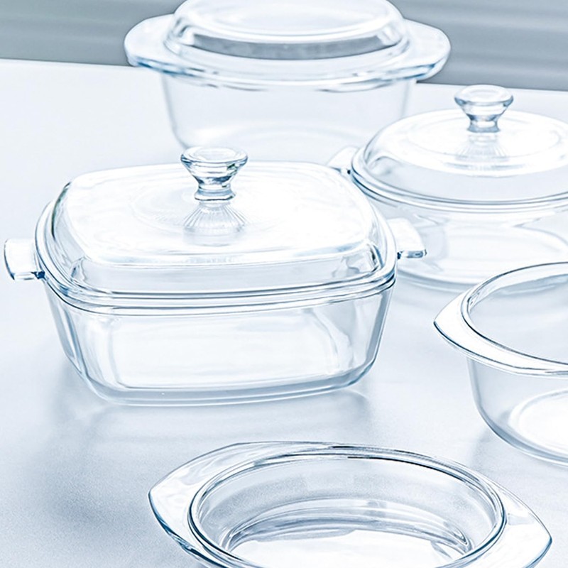 1.2L Tempered Glass Casserole Dish for Oven with Lid, Small