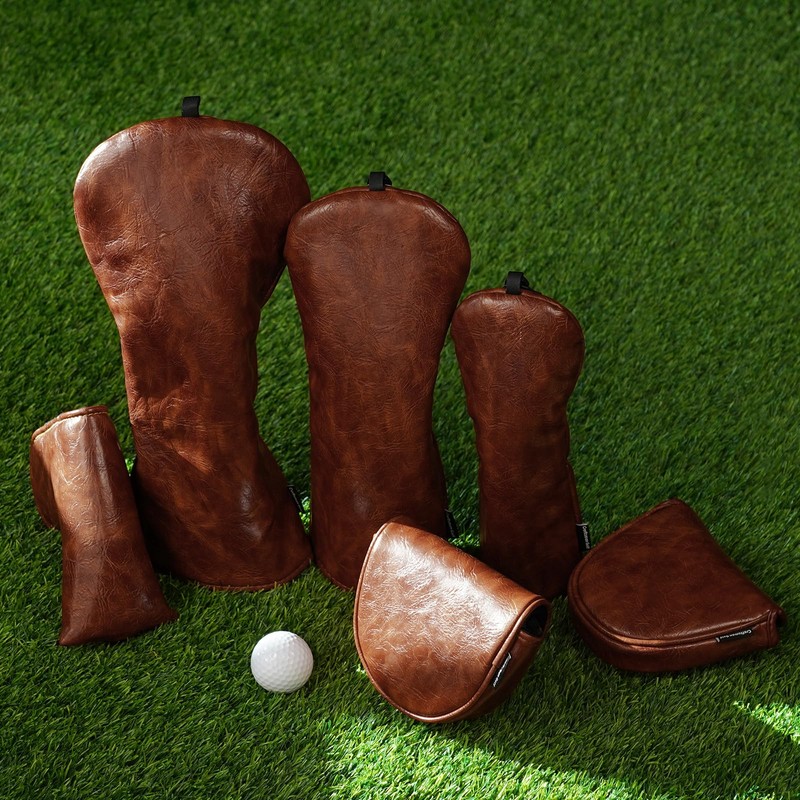 Craftsman Golf Classic Brown Center Shaft Mallet Putter Headcover for