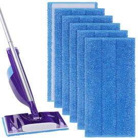 Vicloon Mop Pads for Flash Powermop, 6 PCS Microfiber Mop Cloth, Reusable Microfiber Mop Pads, Microfiber Replacement Mop Pads Cleaing Pads Suitable for Most Wet and Dry Mops - Blue