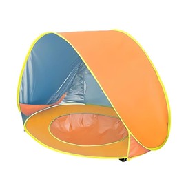 WDHHAR Baby Beach Tent, Pop Up Portable Sun Shelter for Infant & Toddler, Waterproof & 50+ UPF UV Protection, Outdoor Kiddie Pools, Kids Beach Shade Tent (Orange), small and medium, RE9115B